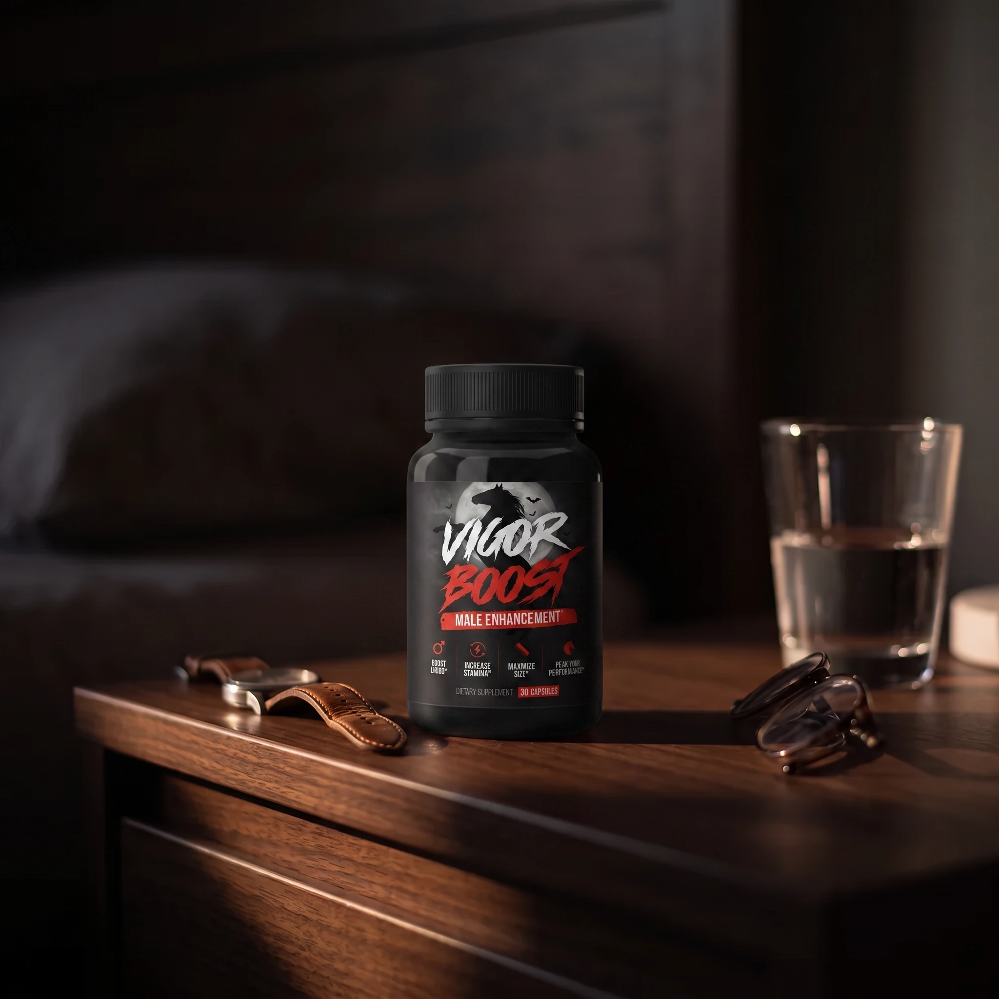 A jar of PeakSoda on a nightstand at dawn